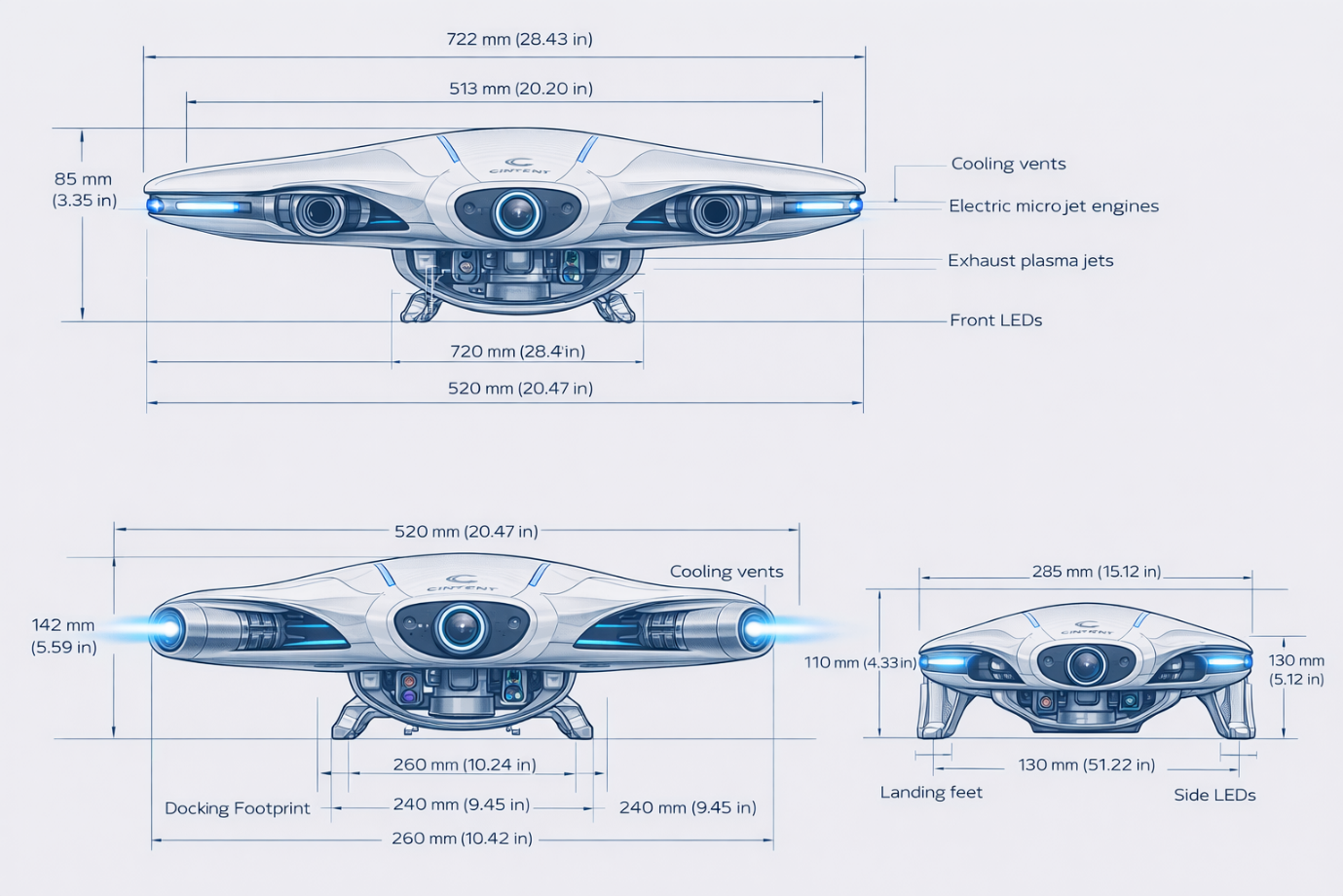 CHAXU drone technical blueprint